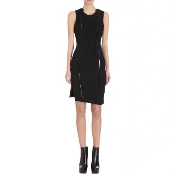 HELMUT LANG Suiting Dress with Leather Trim - Picture 1 of 11